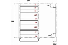 Полотенцесушитель электрический Point PN10858W П8 50x80 диммер справа, белый