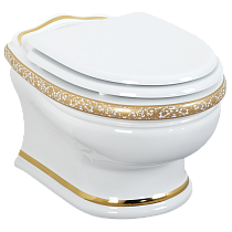 Подвесной унитаз Migliore Milady ML.MLD-25.740.D4.DO узор золото