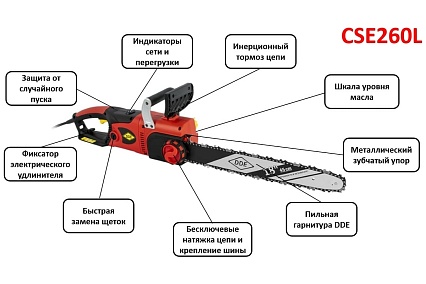 Цепная электрическая пила DDE CSE260L 18" 792-834