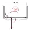 Душевая дверь BelBagno KRAFT-B-12-60/40-C-Cr-L 100x195 прозрачная, левая