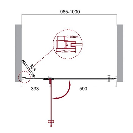 Душевая дверь BelBagno KRAFT-B-12-60/40-C-Cr-L 100x195 прозрачная, левая