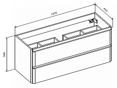 Мебель для ванной BelBagno Albano 120 см подвесная, Bianco Lucido