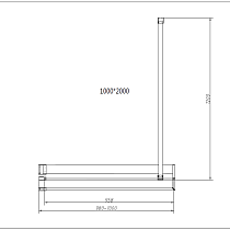 Душевая перегородка Vincea Walk-In VSW-4HR100CLG 100x200 брашированное золото, прозрачное