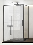 Душевой уголок Vincea Слим Софт (Slim Soft) VSR-1SS9010CLGM 100x90 вороненая сталь, стекло прозрачное