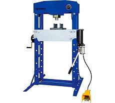 Гидравлический пресс Rossvik 50т напольный, ручной/пневматический привод, цвет синий RAL 5005 HJ0811CE.5005