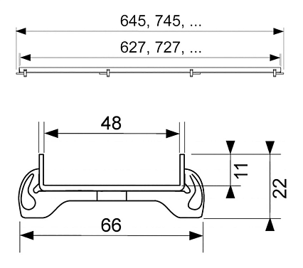 Основа TECEdrainline 600970 90 см под плитку "plate"