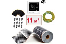Плёночный электрический тёплый пол ТеплоСофт 11м.кв. с умным wi-fi терморегулятором плёнка 11м.кв./М2