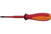 Отвертка Unior изолированная VDE 1000V, с утонченным жалом, PZ1х80мм 3838909240695