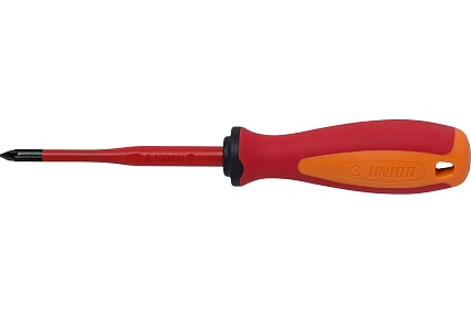 Отвертка Unior изолированная VDE 1000V, с утонченным жалом, PZ1х80мм 3838909240695