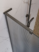 Душевая перегородка Belbagno UNO-L-1-TB-90-FL-GM 90x200 рифленая, оружейная сталь