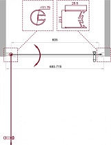 Душевая дверь BelBagno Uno 70x190 UNO-B-1-70-P-Cr рифленая