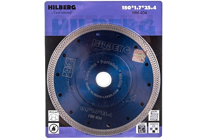 Диск алмазный отрезной Турбо Ультратонкий Х-тип (180х25.4/22.23 мм) Hilberg HM404