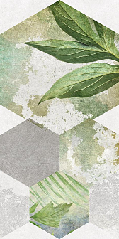 Плитка Laparet Focus зелёная ботаника 25х50 см, 34090