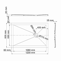 Поддон для душа WasserKRAFT Aller 10T06 120x80, слоновая кость