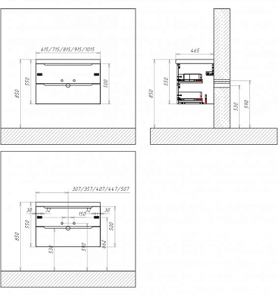 Тумба со столешницей BelBagno Etna 70 см Rovere Grigio