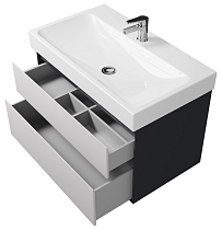 Мебель для ванной Creto Amelia 80 см антрацит/матовый белый