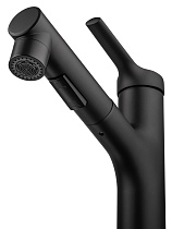 Смеситель для раковины Wonzon&Woghand WW-A40862-MB выдвижной излив, черный матовый