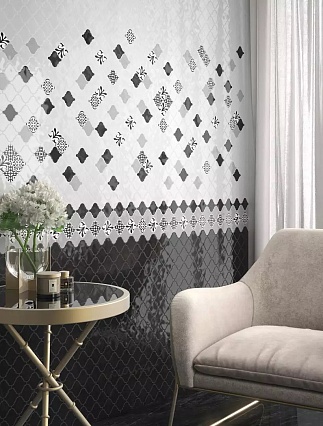 Керамическая плитка Kerama Marazzi Арабески глянцевый белый 26х30 см, 65000