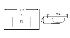 Раковина WeltWasser DEILBACH 7517- 90 MT- BL 91 см, 10000005574 черный матовый