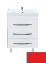 Тумба с раковиной SanMaria Лимбург 70, 3 ящика красный