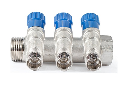 Коллектор с регулировочными вентилями PROFACTOR в/н 1" х 3 вых 1/2"нар PF MV 269.3