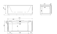 Акриловая ванна Aima Neo 170x75, 1 стекло