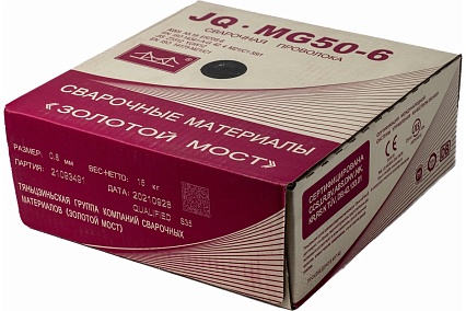 Проволока сварочная омеднённая JQ.MG50-6/ER70S-6 0.8 мм, 15 кг GOLDEN BRIDGE 106