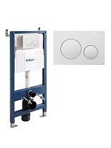 Инсталляция для унитаза BelBagno BB-101-M-BC с кнопкой, белый глянец