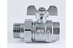 Шаровой кран PROFACTOR PF STANDARD с полусгоном хром, в/н ручка бабочка, 1 дюйм PF UBV 326CW
