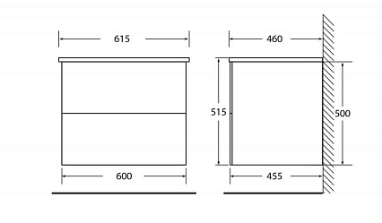 Тумба с раковиной BelBagno Etna 60x46x53 см Rovere Moro