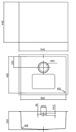 Кухонная мойка Iddis Edifice 54 см бронза EDI54B0i77