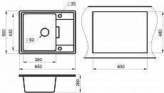 Кухонная мойка Granula GR-6503 65 см базальт