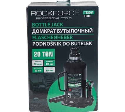Домкрат бутылочный Rockforce 20т низкопрофильный RF-T92004/Euro/(15122)