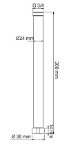 Удлинитель для душевого комплекта A132 30 см, хром