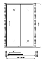 Душевая дверь Gemy Victoria S30191HM 100x190 матовое стекло, хром