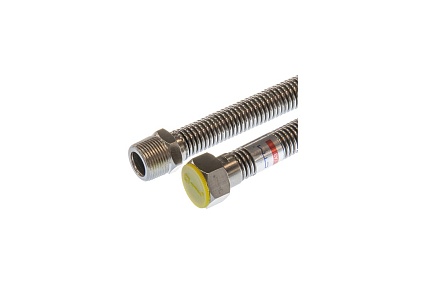 Подводка для газа СТМ ГАЗ сильфонная, 1/2", гайка-штуцер, 80 см CGHM1208