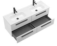 Тумба с раковиной Cezares Eco-Cer-N 140 см, 4 ящика Bianco Lucido
