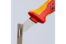 Нож для кабеля Knipex VDE, 190 мм, диэлектрический, 2К ручка, KN-9852SB
