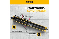 Плиткорез рельсовый Denzel 1200x16мм, каретка на подшипнике, стальная станина, усиленная рукоятка-пенал 877020