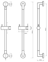 Душевая штанга Bemeta Shower 60 см 104114112