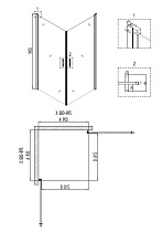 Душевой уголок Niagara Nova NG-6603-08 90x90 прозрачный, хром