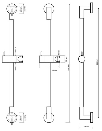 Душевая штанга Bemeta Shower 60 см 104114112