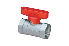 Хромированный шаровой кран FAR 1/2' ВР-ВР, бабочка, красный FS 3036 12RC