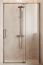 Душевая дверь Vincea Экстенза (Extenza) VDP-4EX1011CLGM 100/110x195 вороненая сталь, прозрачная