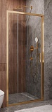 Душевая дверь Cezares MOLVENO-BF-3-90-C-BORO-IV 90x195, прозрачная, брашированное золото