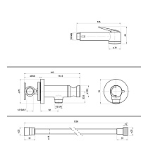 Гигиенический душ Bossini Paloma Flat с прогрессивным смесителем E37015B.073 черный матовый