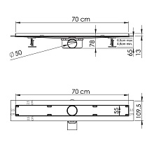 Душевой лоток Vincea Say Almira-S SAY.602.70.S.U 70 см, хром