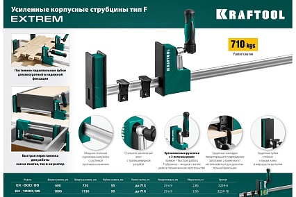 Струбцина Kraftool EK-1000/95 мм, корпусная 3224-10