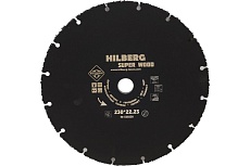 Диск карбид вольфрамовый отрезной Super Wood (230х22.23 мм) Hilberg 530230