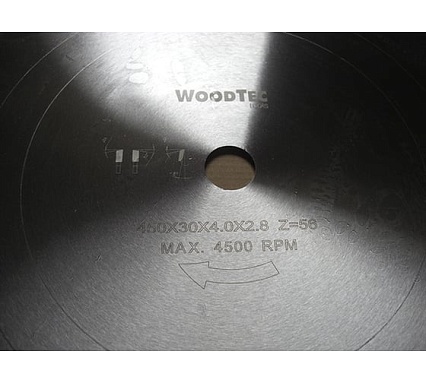 Пила дисковая 450х4/2.8x30 мм, Z56 WZ Woodtec ИН 299135